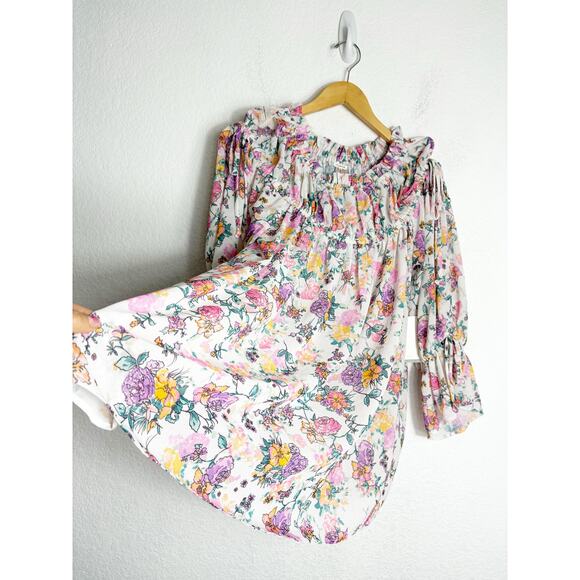 NWT Revolve Tularosa Brogan Off-Shoulder Mini Dress Medium Pink White Floral - Picture 12 of 14